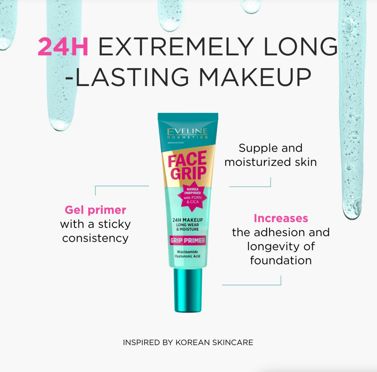 Face Grip Makeup Primer – Hydrating Green Gel for Redness Correction