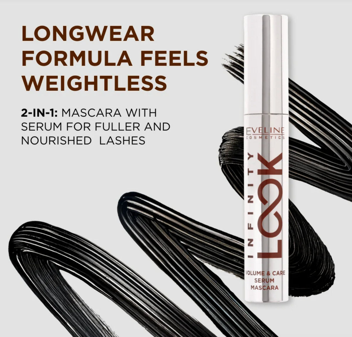 Infinity Look Volume & Care Serum Mascara – Lift, Curl & Lasting Volume
